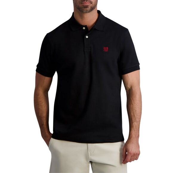 Chaps Men's Polo Shirt Classic Fit Short Sleeve 2-Button American Black Size XL - Picture 2 of 7